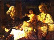 Jan victors Abraham and the three Angels (mk33) oil on canvas